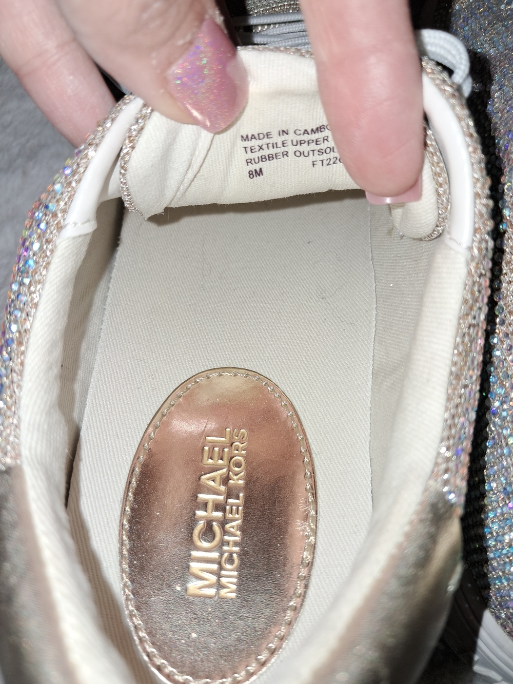 Michael Kors Bling Rhinestone Gold Women's Grove Sneakers NWT 8 - Picture 14 of 14